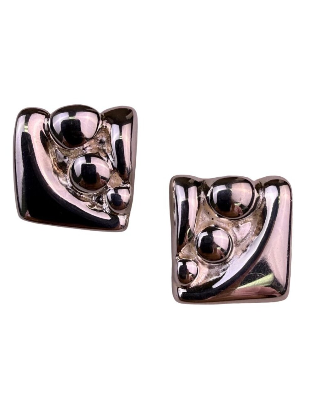Airess Womens Silver Tone Sterling Abstract Earrings